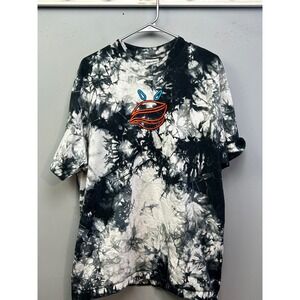 Shaka Wear T-Shirt Mens L Black White Tie Dye SuperMAXHeavy Embroidered Graphic